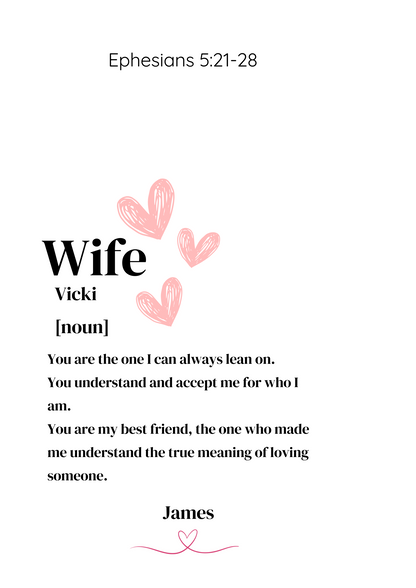 Wife Affirmation frame